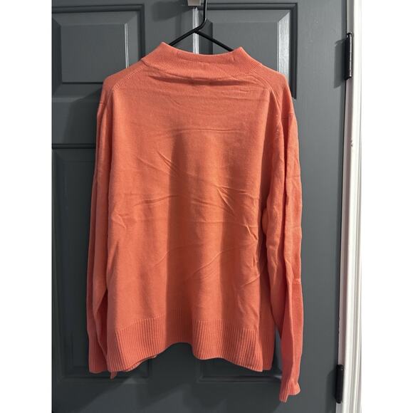 Women's Investments Mock Neck Orange Cashmere Sweater Size 2X - Picture 3 of 8